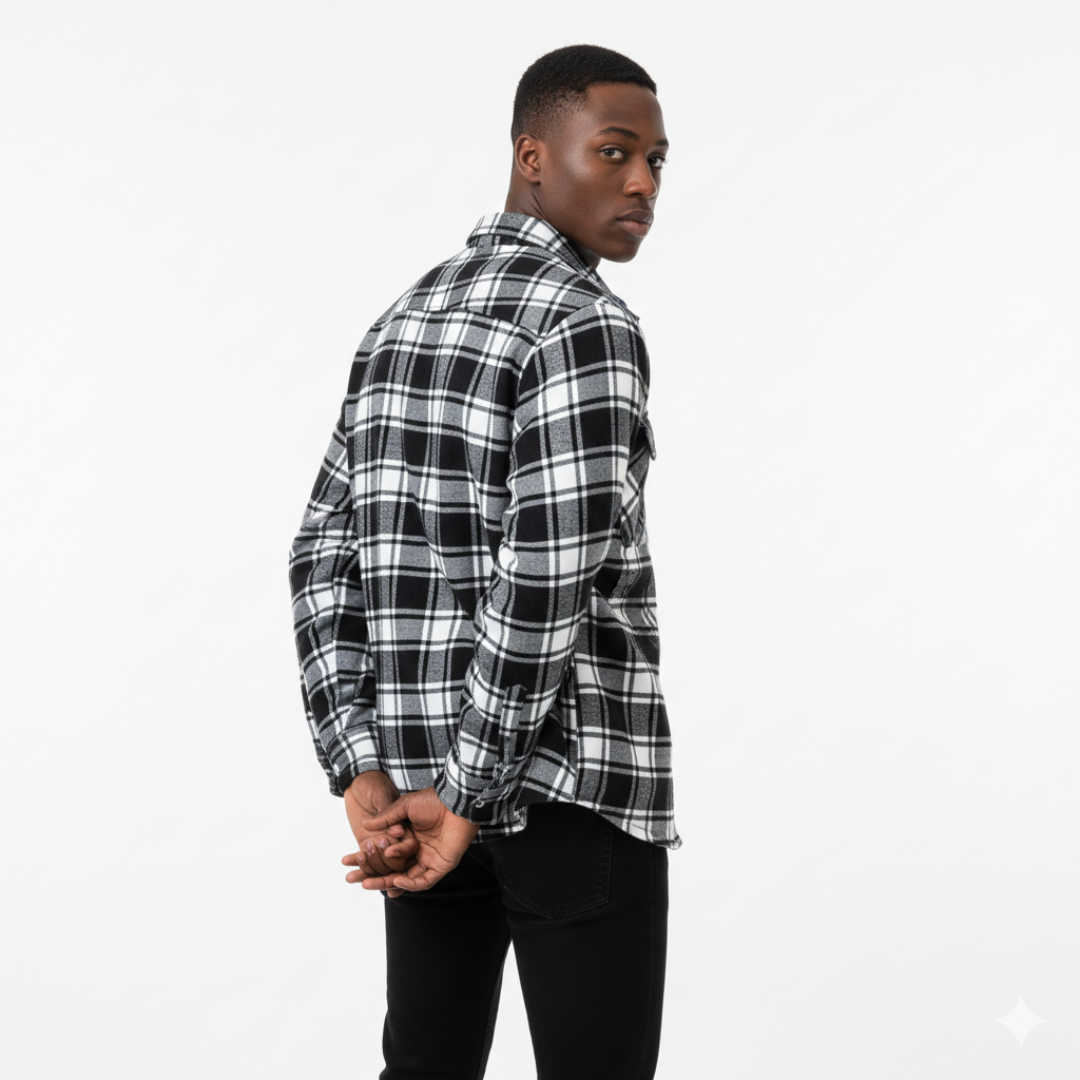 Sherpa Jacket – Herren Flanelljacke mit Fleecefutter & 3 Taschen | Warme Karo Overshirt-Jacke