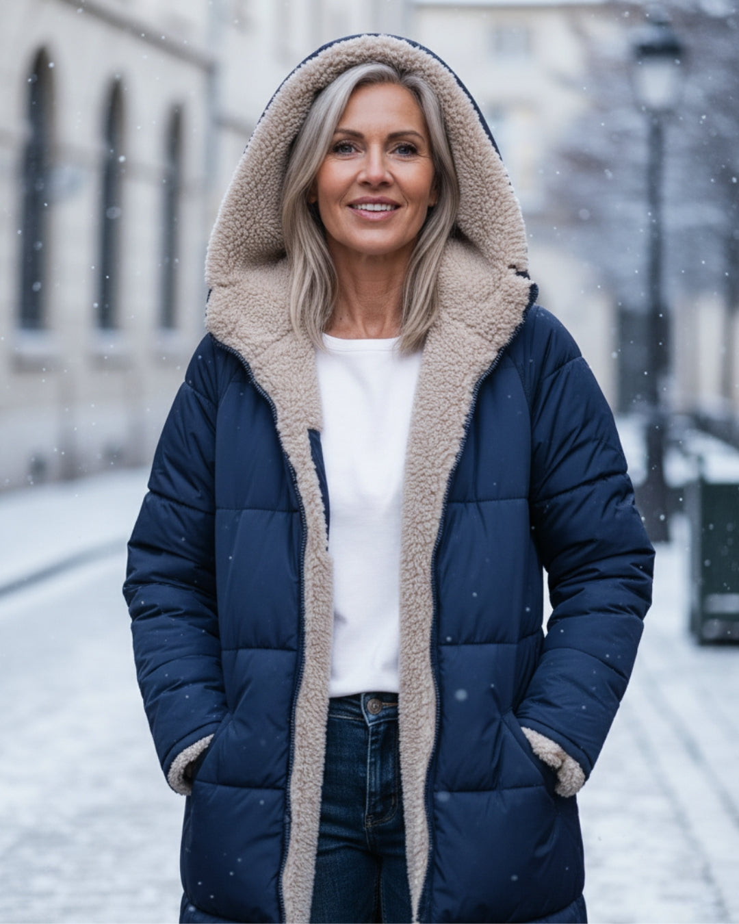 Warme Doppelseitige Winterjacke