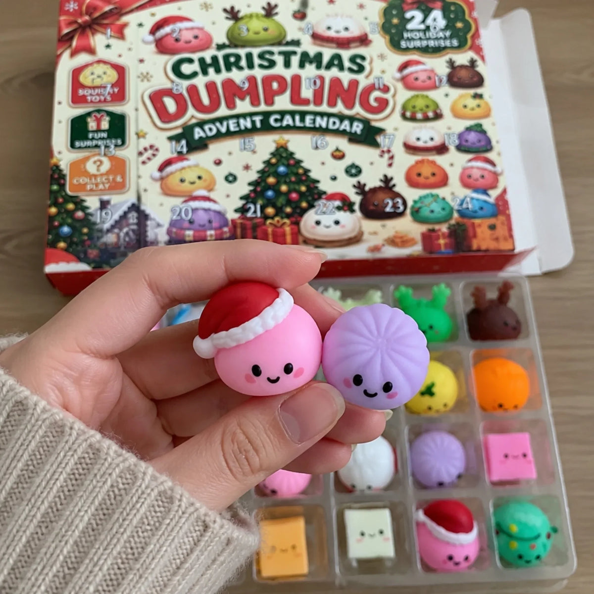Dumpling Adventskalender - Weihnachts-Geburtstagsgeschenke für Mama, Papa, Bruder, Schwester, Kinder - Fröhliche kleine Dumplings