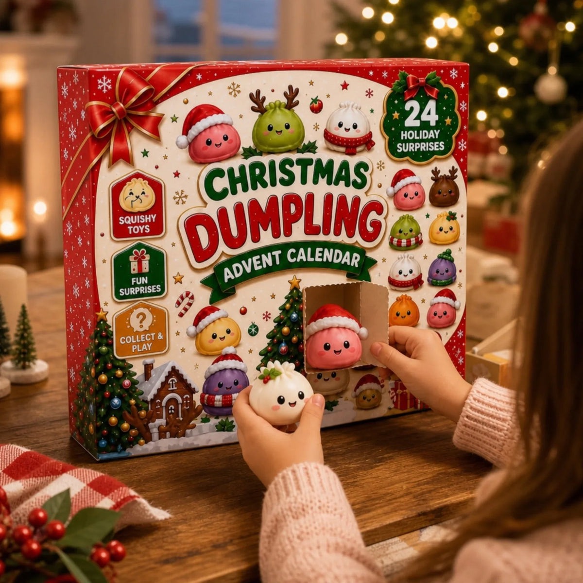 Dumpling Adventskalender - Weihnachts-Geburtstagsgeschenke für Mama, Papa, Bruder, Schwester, Kinder - Fröhliche kleine Dumplings