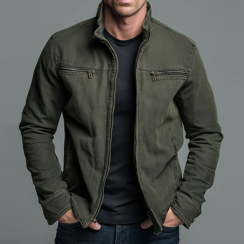 Marion | Baumwolle Reißverschlussjacke - Vintage Washed