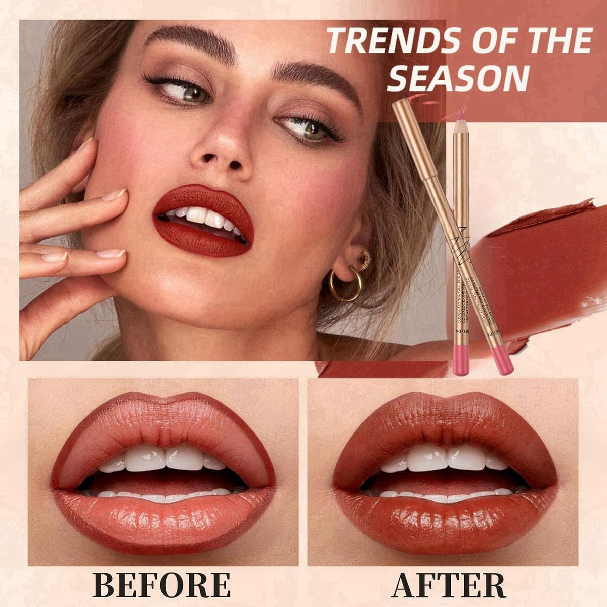 12-teiliges mattes Lipliner-Set mit Anspitzer, blendbare Lippenkonturenstifte