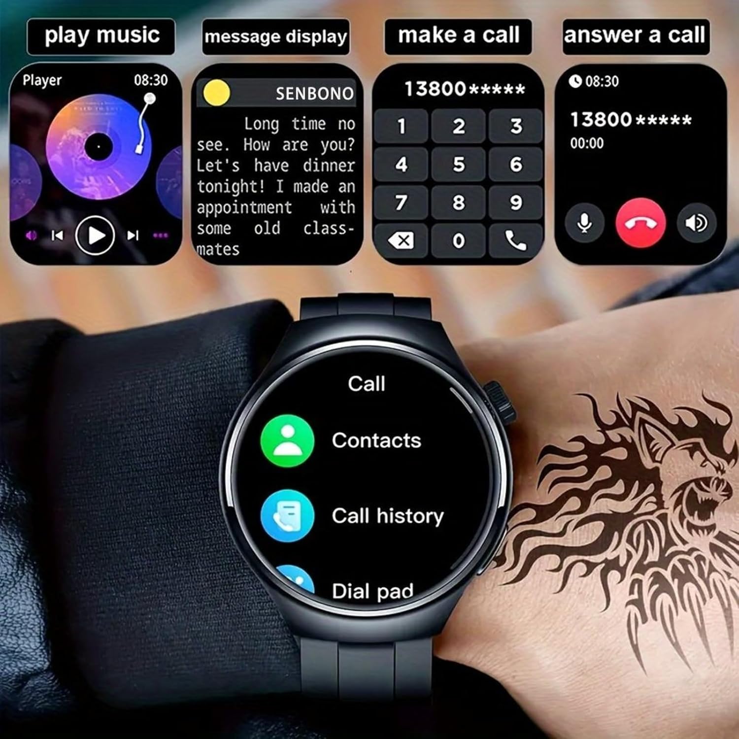 Nordspur | Runde HD Touchscreen Smartwatch  für Männer