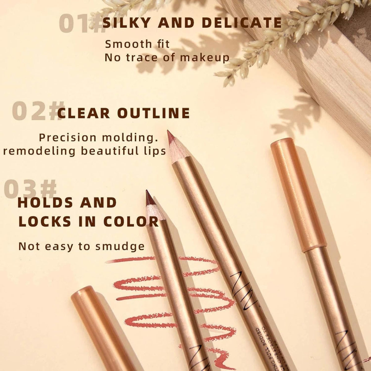 12-teiliges mattes Lipliner-Set mit Anspitzer, blendbare Lippenkonturenstifte