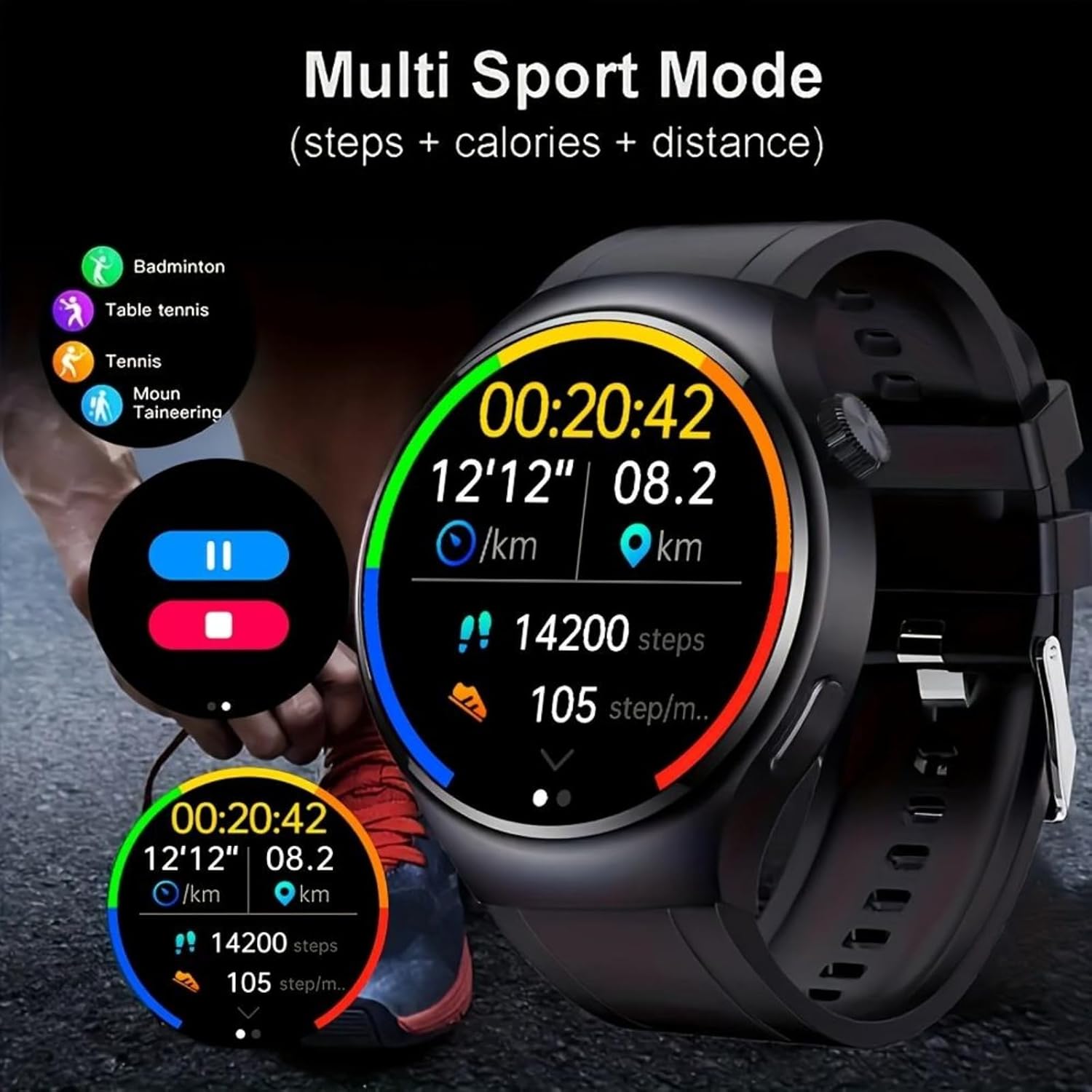 Nordspur | Runde HD Touchscreen Smartwatch  für Männer