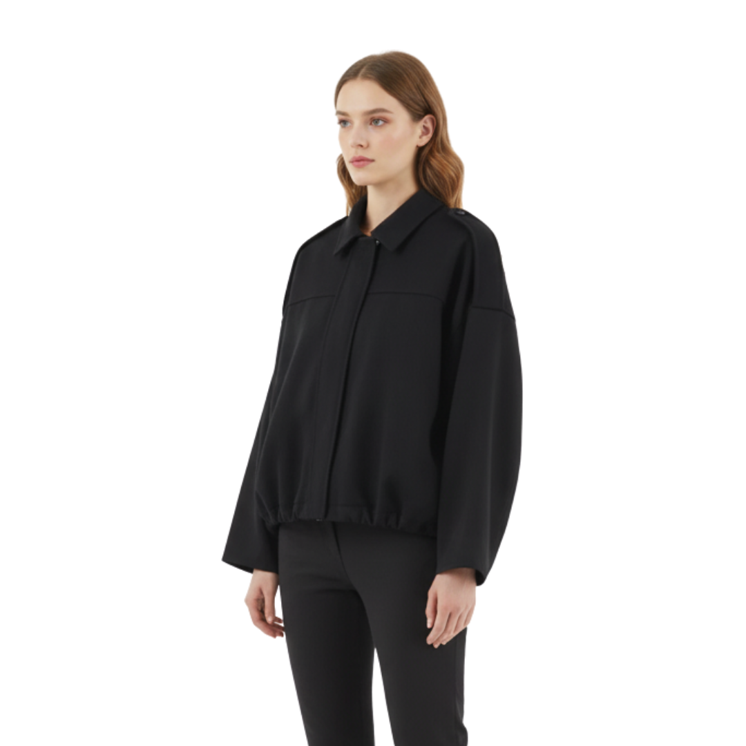 Damen Oversize Zip-Up Jacke – SoftFlow Urban Mantel