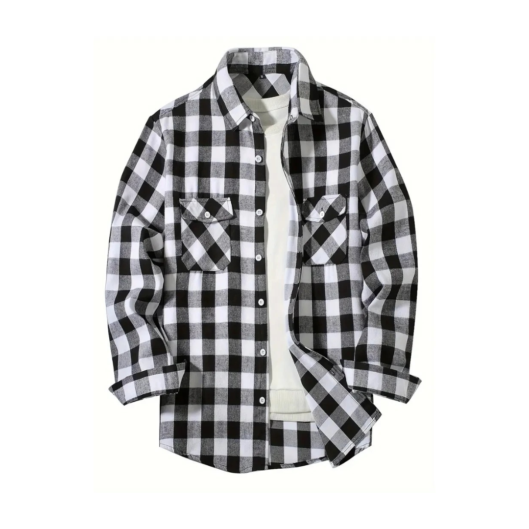 Herren Flanellhemd mit Karomuster | Leichtes Overshirt