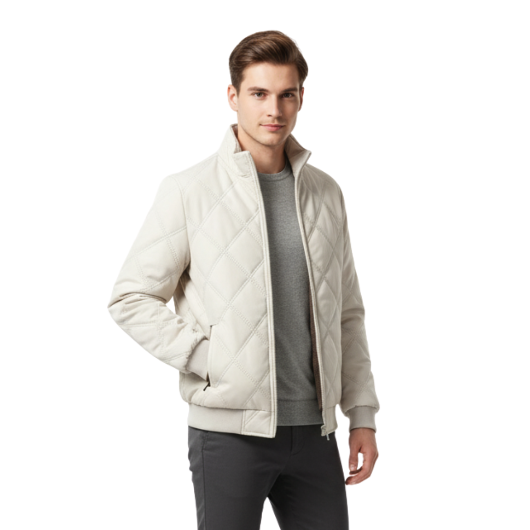 Herren Steppjacke mit Fleece-Futter – Stehkragen Mantel