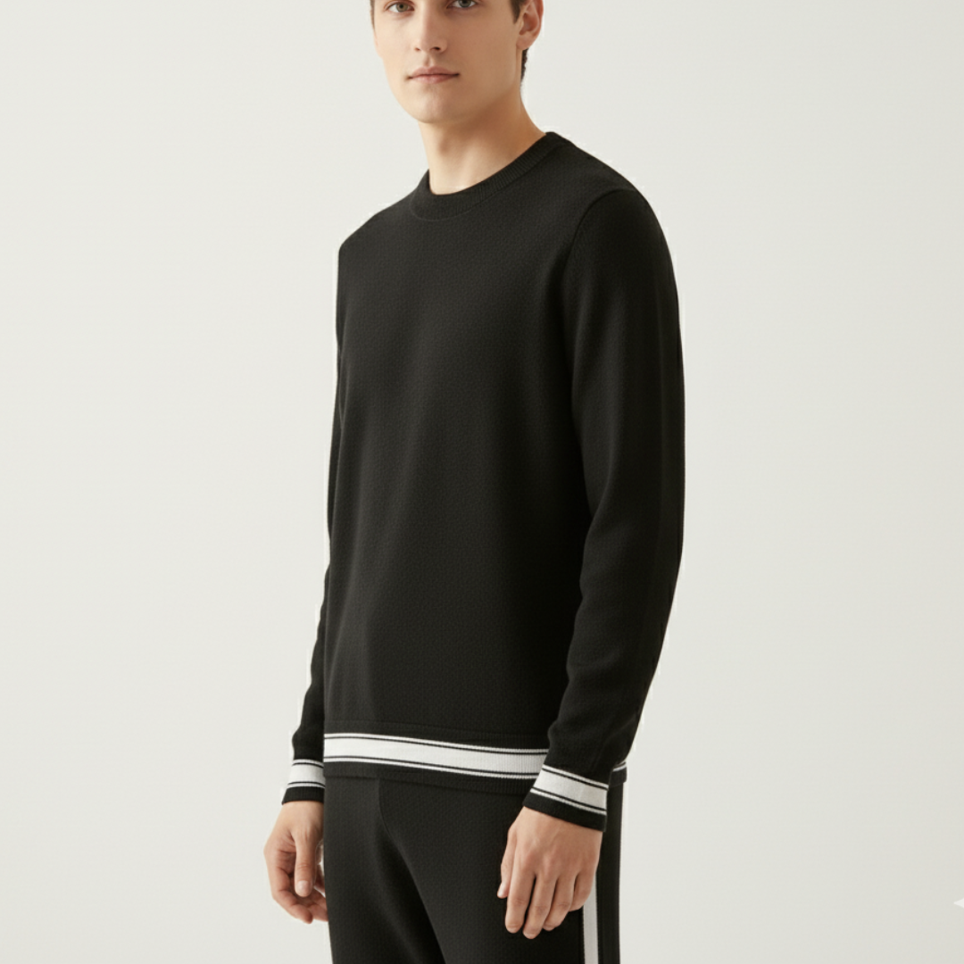 Herren Trainingsanzug – Zweiteiliges Set mit Pullover & Jogginghose | Weicher Strickanzug für Komfort & Stil