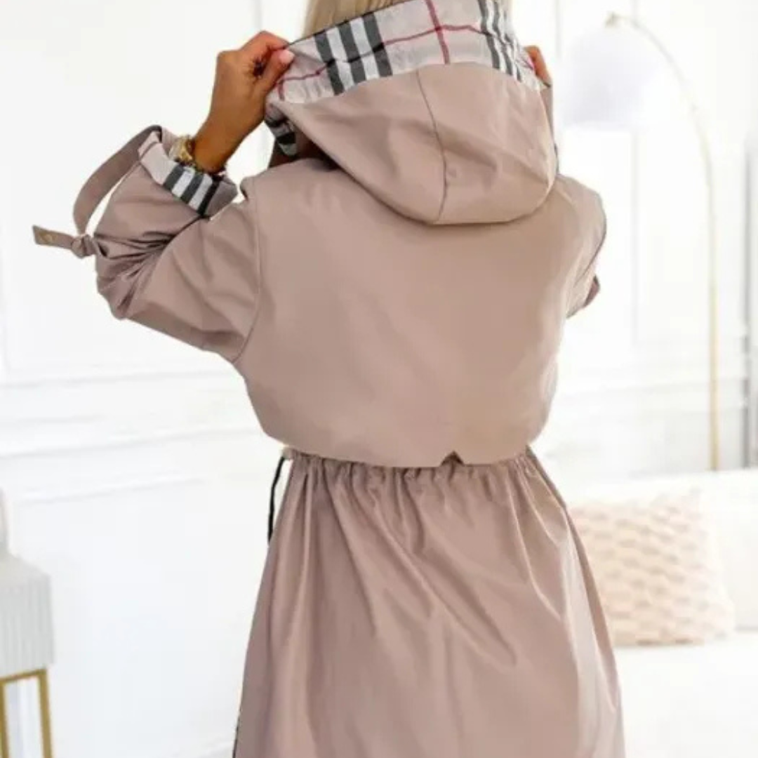 Wasser- und winddichter Damenmantel mit Kapuze – Nordlyn Zip Coat