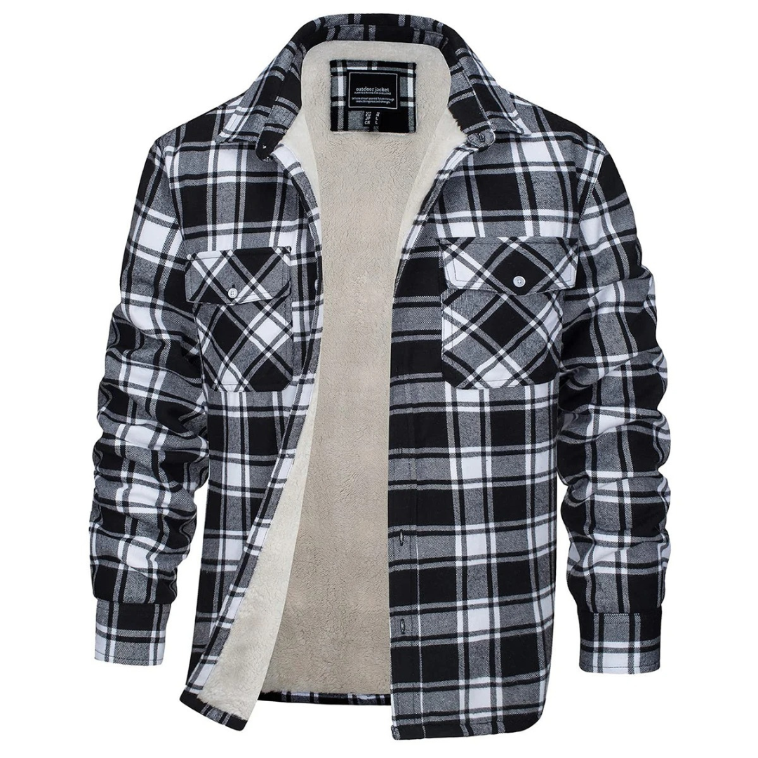 Sherpa Jacket – Herren Flanelljacke mit Fleecefutter & 3 Taschen | Warme Karo Overshirt-Jacke