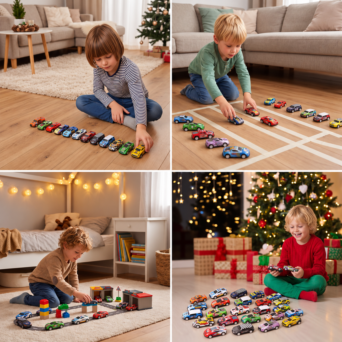 24-Tage-Rennwagen-Adventskalender mit Überraschungs-Spielzeugautos
