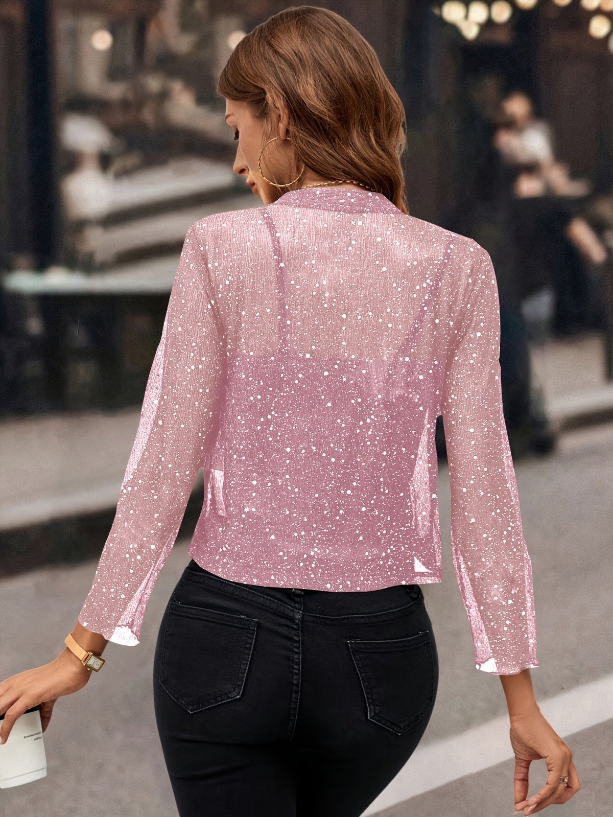 Elaine Schimmernde Cropped Jacke