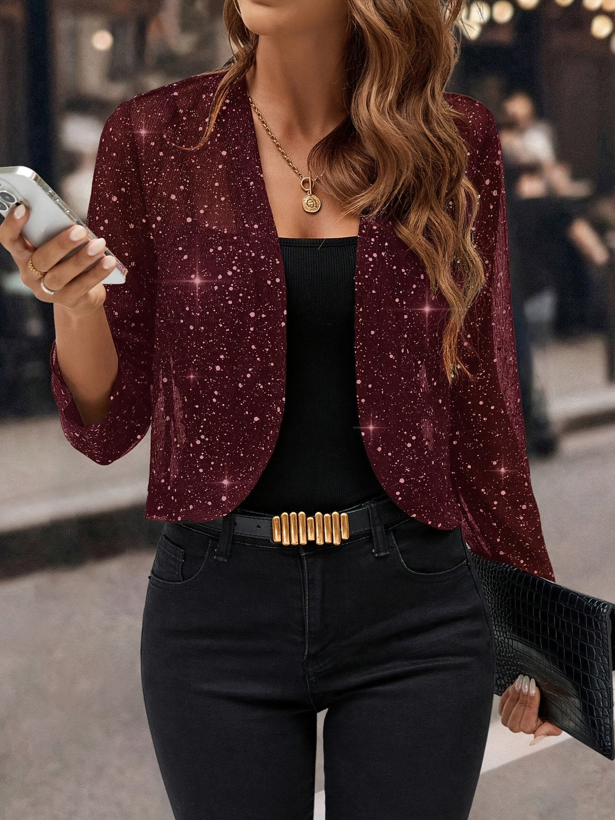 Elaine Schimmernde Cropped Jacke
