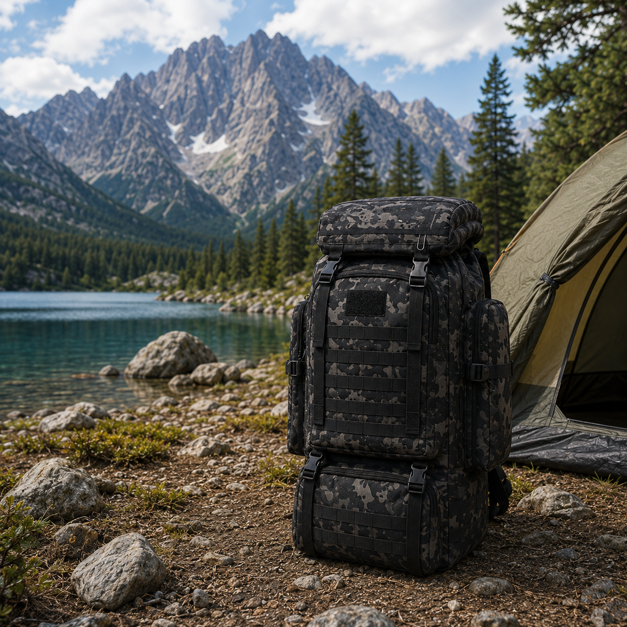 Taktischer Rucksack 80L Wasserabweisend – BergTrail Pro
