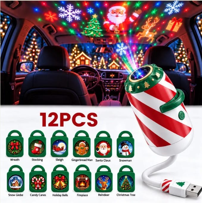 12-in-1 USB Weihnachts-Sternenhimmel-Projektor