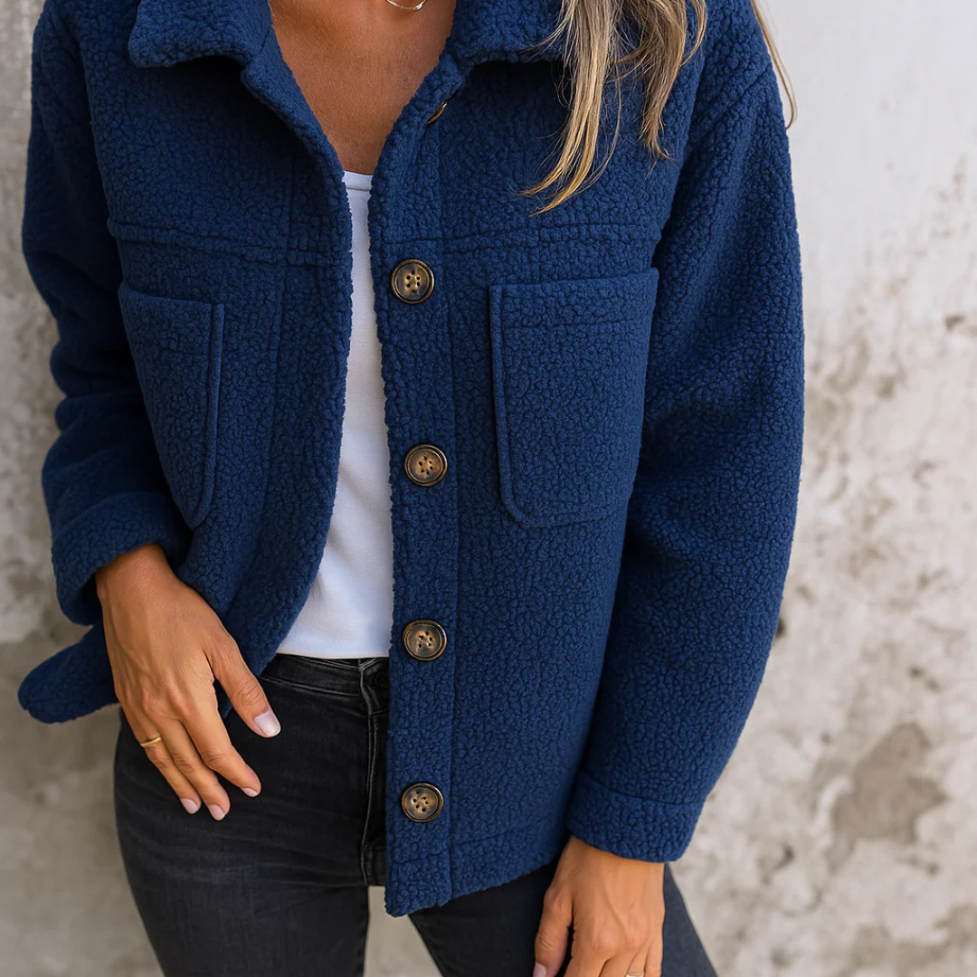 Teddyjacke Damen kurz & warm mit Reverskragen – CozySpring Jacket
