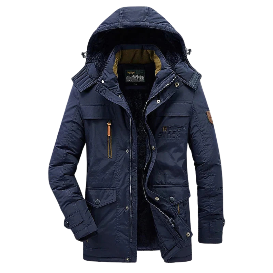 Winterjacke Herren mit Kapuze & Windschutz – NordGlacier Parka