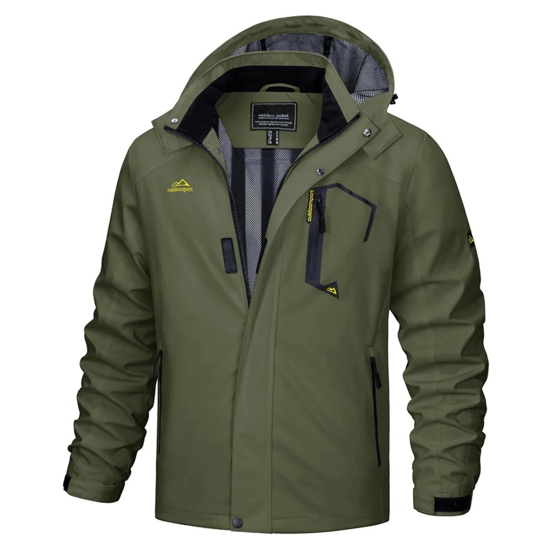 Wasserdichte Outdoorjacke für Herren – Mantel mit abnehmbarer Kapuze