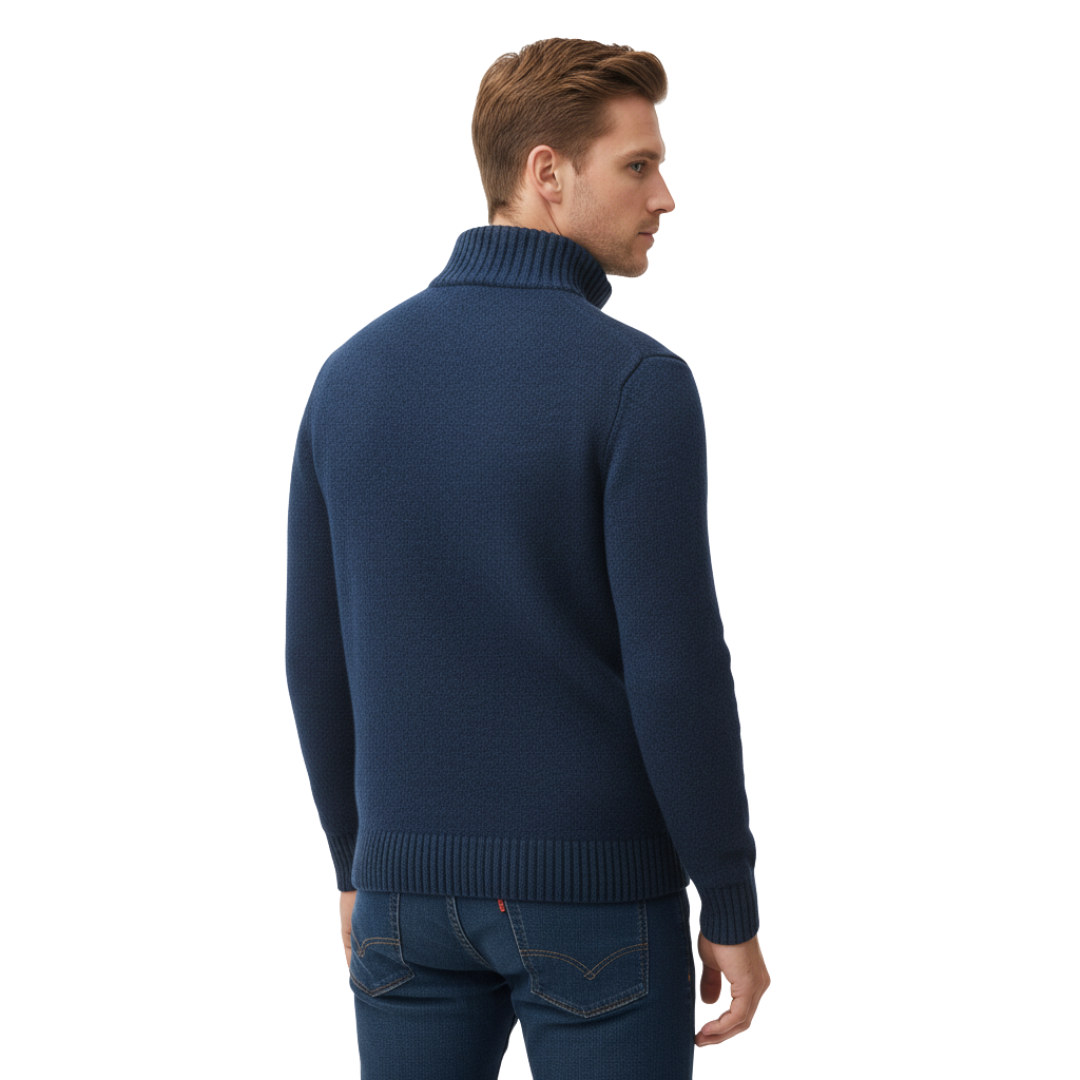 Nordspur | MerinoEdge Strickpullover mit Halb-Reißverschluss