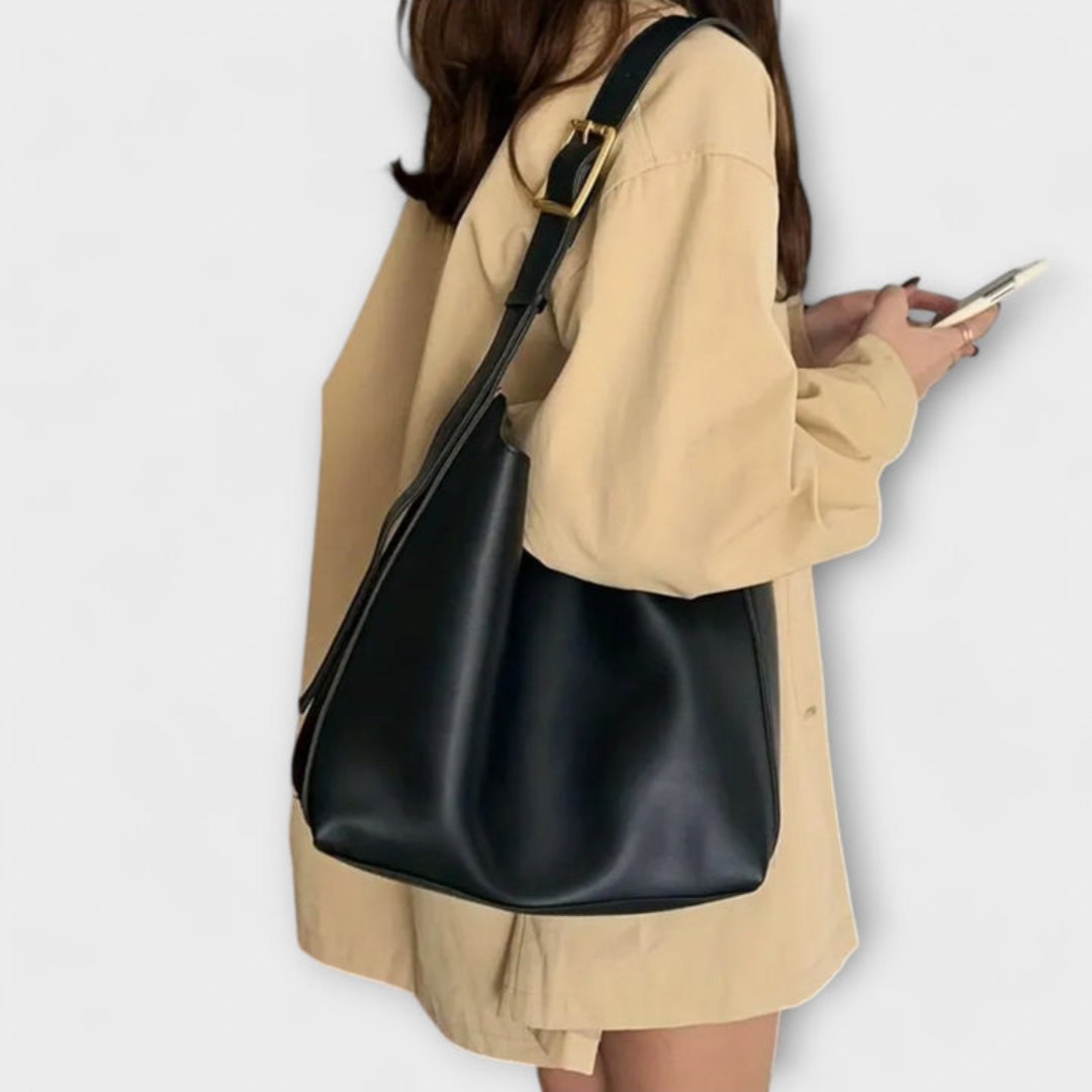 Lederschultertasche mit großem Stauraum & breitem Gurt – Aurielle Bag