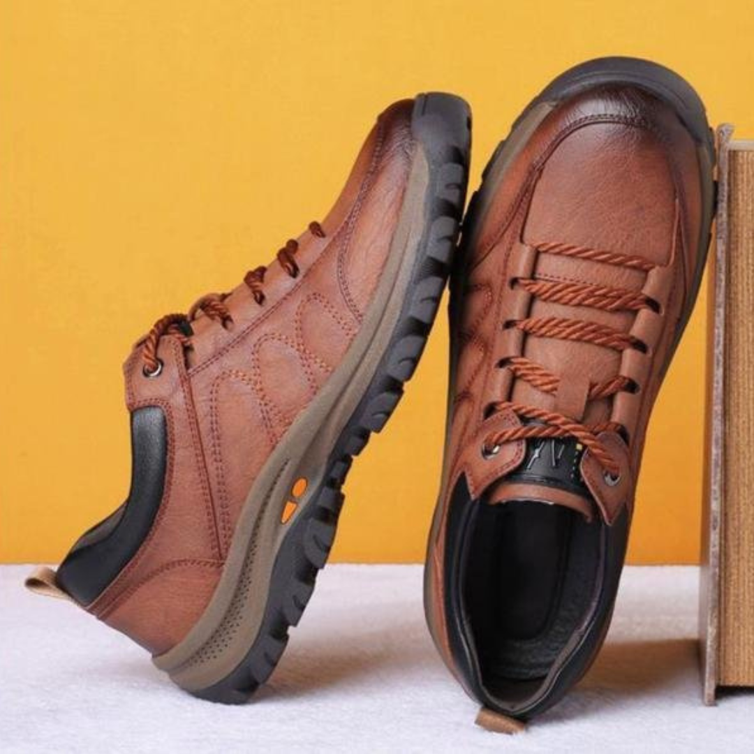 Orthopädische Walkingschuhe aus echtem Leder, wasserdicht & rutschfest – Nordspur Carter