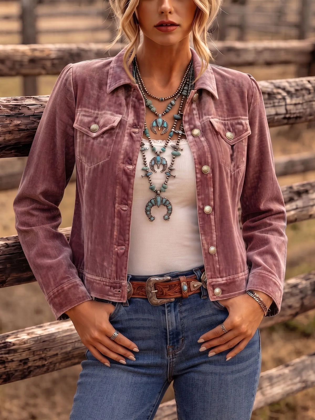 Amandria Vintage Wash Knopfjacke