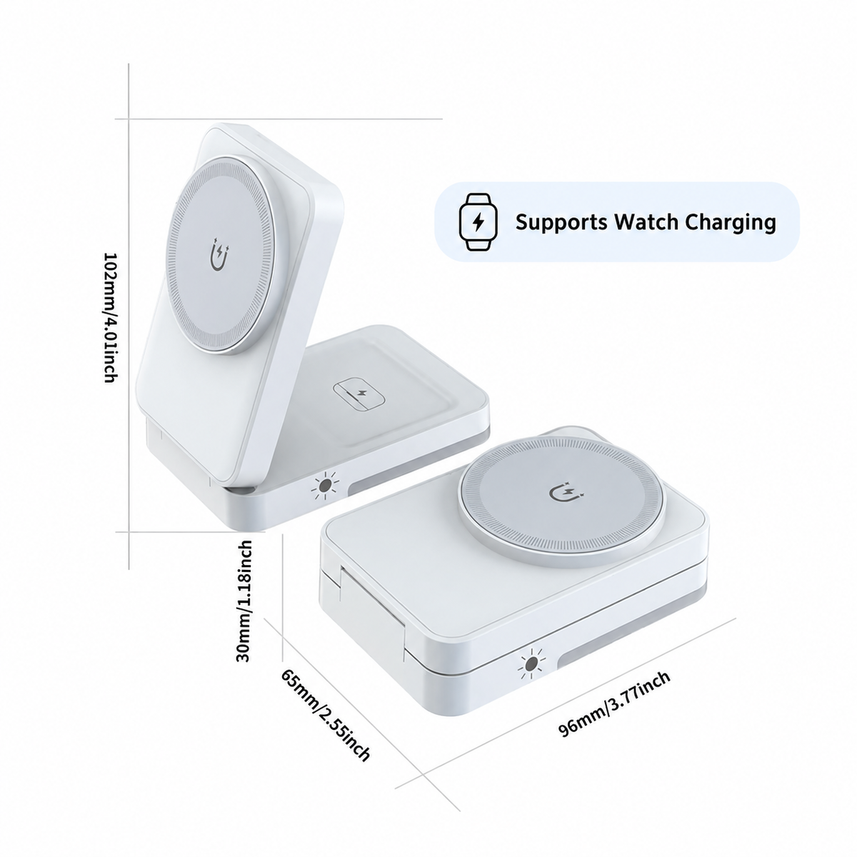 3-in-1 Faltbare Magnetische Ladestation für Alltags-Geräte