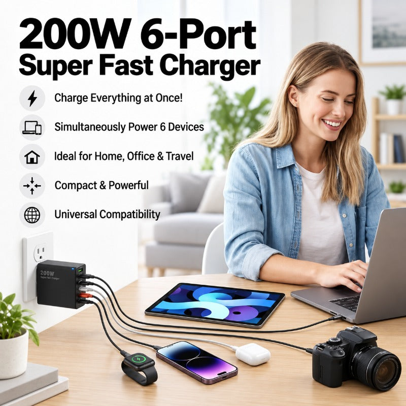 200W Sechs-Port Schnellladegerät
