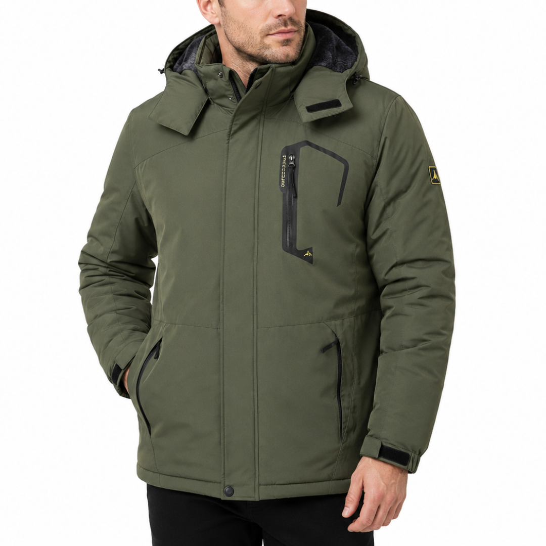 Wasserdichte Outdoorjacke für Herren – Mantel mit abnehmbarer Kapuze