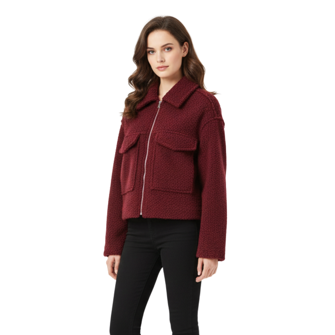 Damen Fleecejacke mit Reißverschluss – Westmere SoftWool Jacke mit Taschen