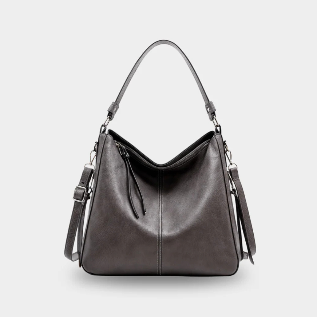 Leder Taschen Schultertasche groß aus veganem Leder mit Reißverschluss – Valesse Bag