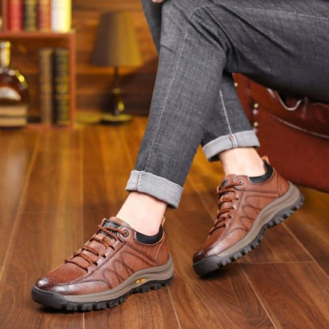 Orthopädische Walkingschuhe aus echtem Leder, wasserdicht & rutschfest – Nordspur Carter
