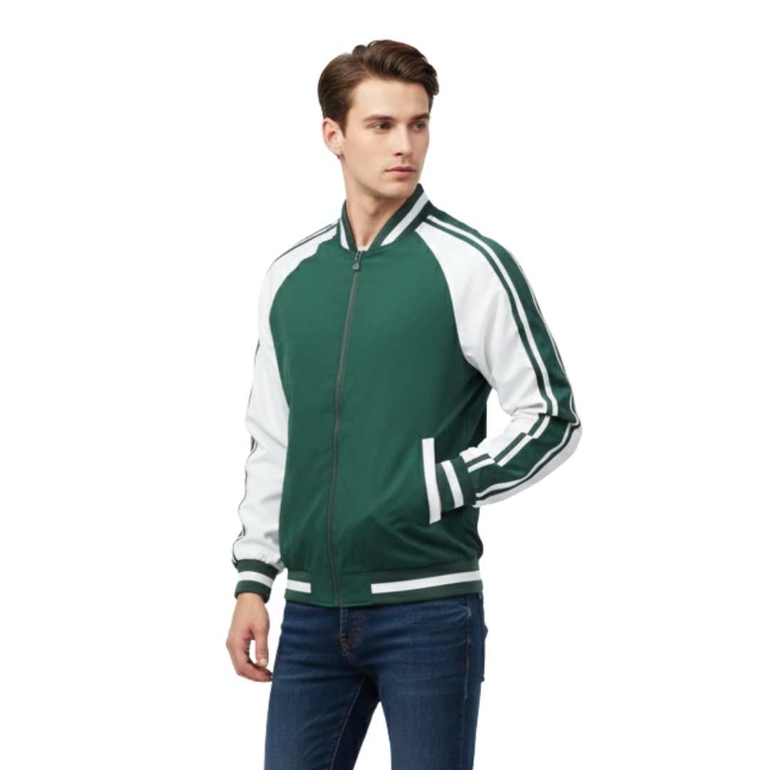 Herren Retro-Trackjacke mit Streifen – Klassische Sportjacke mit Reißverschluss