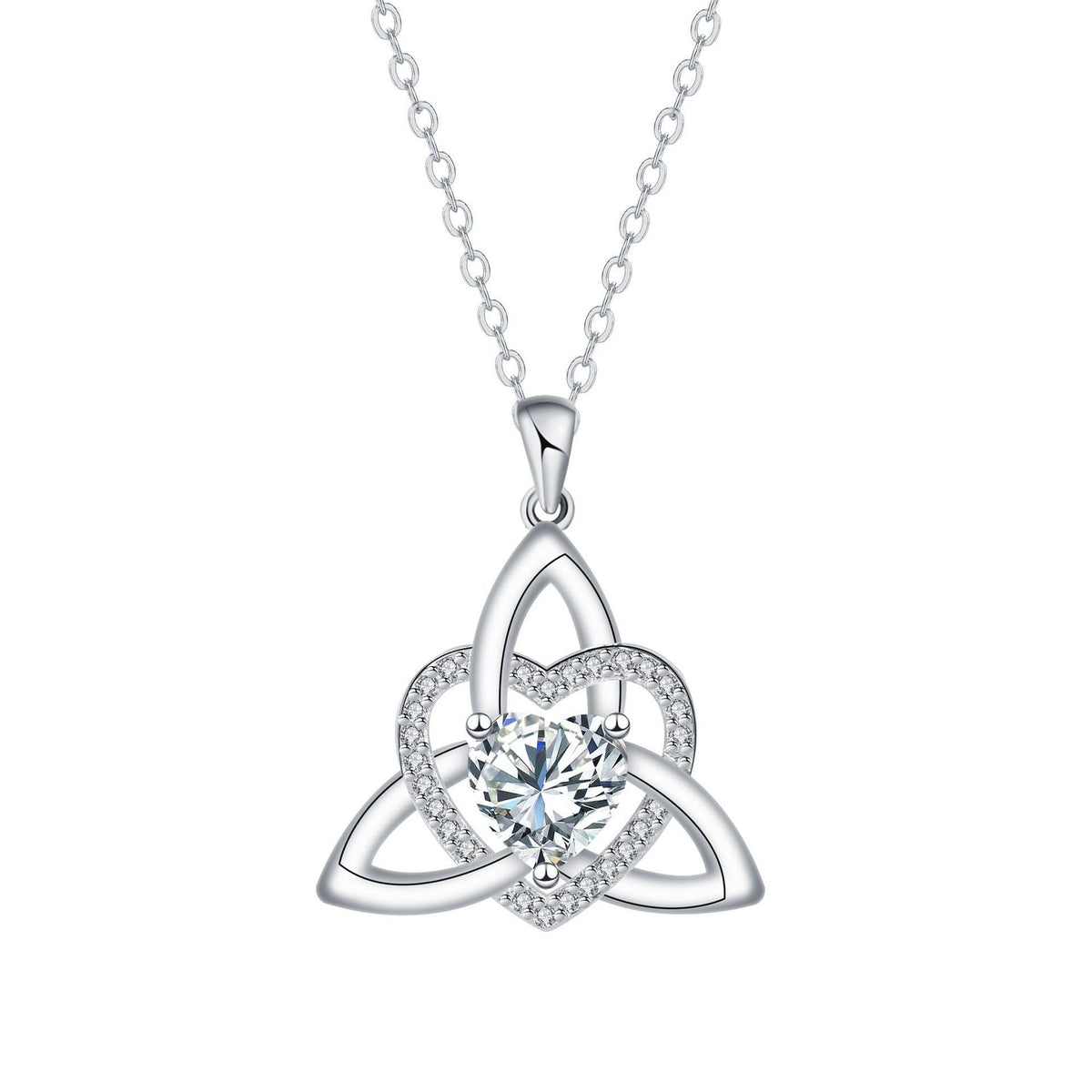 Geburtsstein Keltischer Trinity Knoten Herz Halskette Herzförmiger Keltischer Trinity Knoten Geburtsstein Anhänger