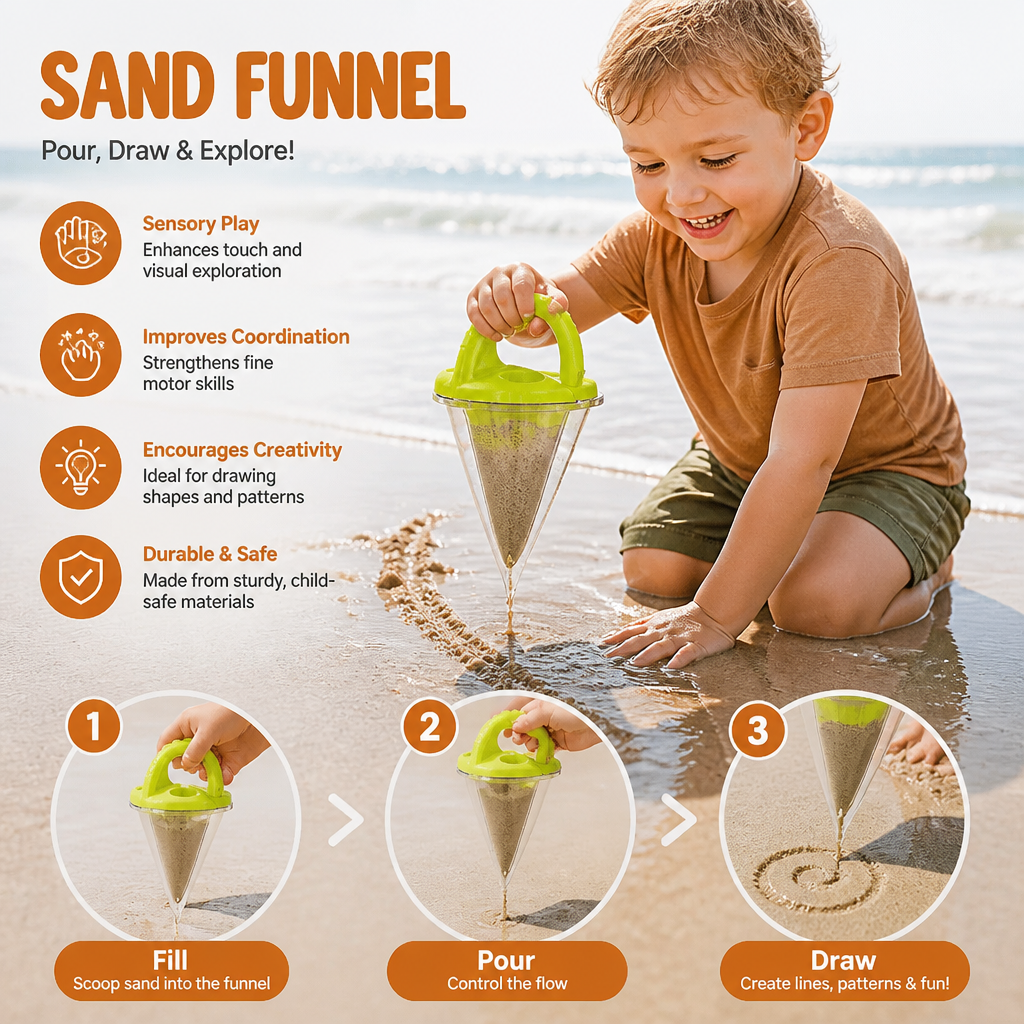 Kinder Strand Sand Trichter Spielzeug zum Zeichnen und Gießen