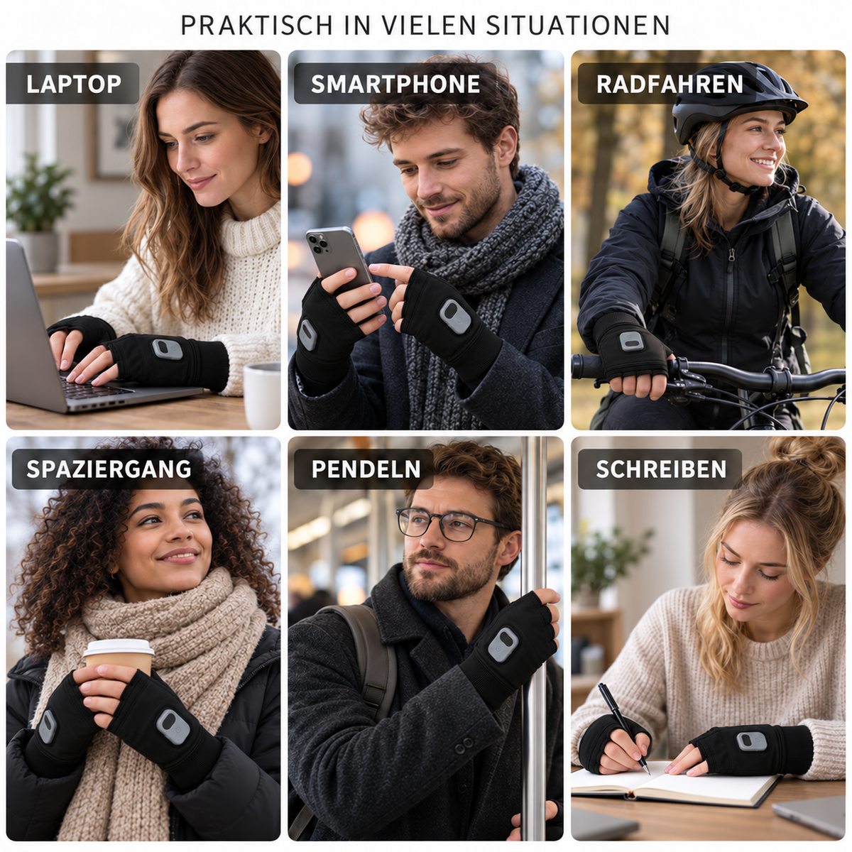 Beheizte Handschuhe fürs Rennrad mit Halbfinger-Design