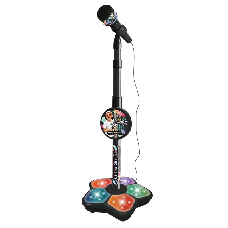Verstellbares Karaoke-Mikrofon mit leuchtenden Fußlichtern