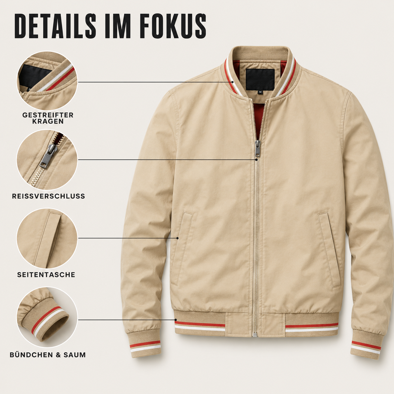 Bomberjacke im College-Style mit Streifen – UrbanStripe Jacket