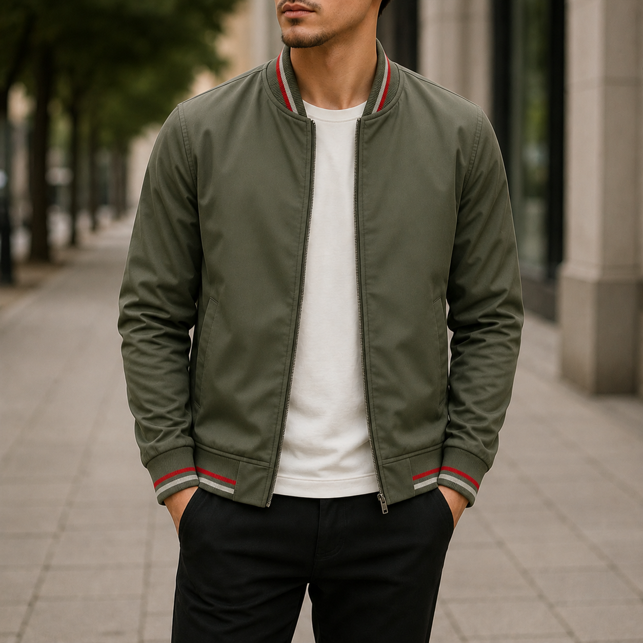 Bomberjacke im College-Style mit Streifen – UrbanStripe Jacket