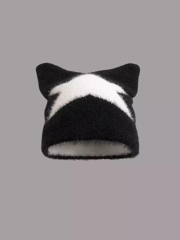 Cozy Star Katzenohr-Mütze: Warme Wollmischung Mütze für Herbst/Winter