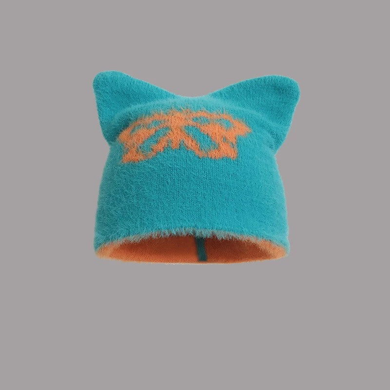 Cozy Star Katzenohr-Mütze: Warme Wollmischung Mütze für Herbst/Winter