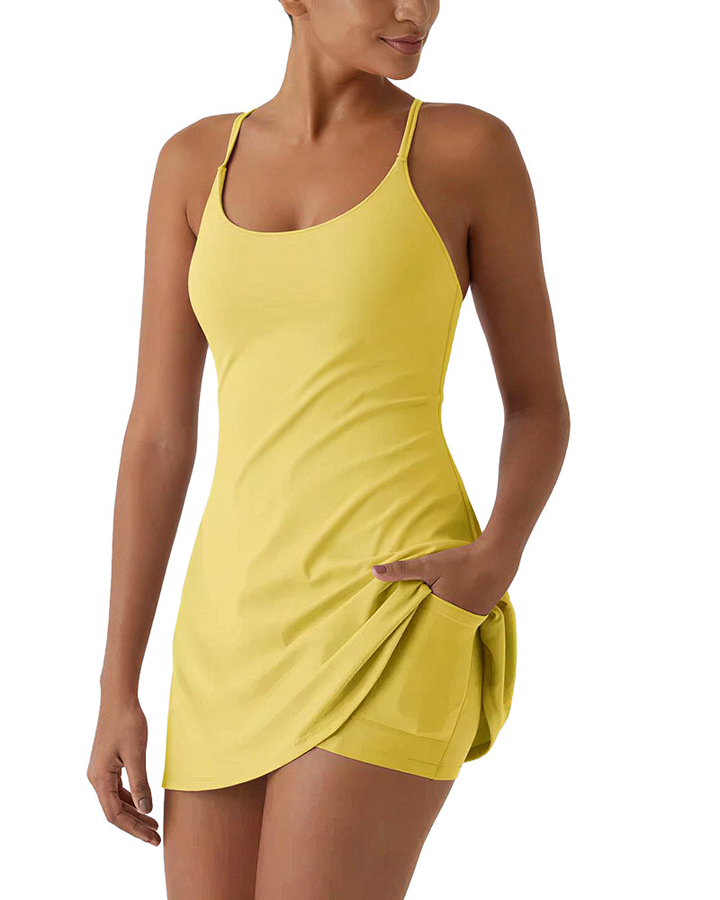 Active Kleid mit integrierten Shorts und Taschen