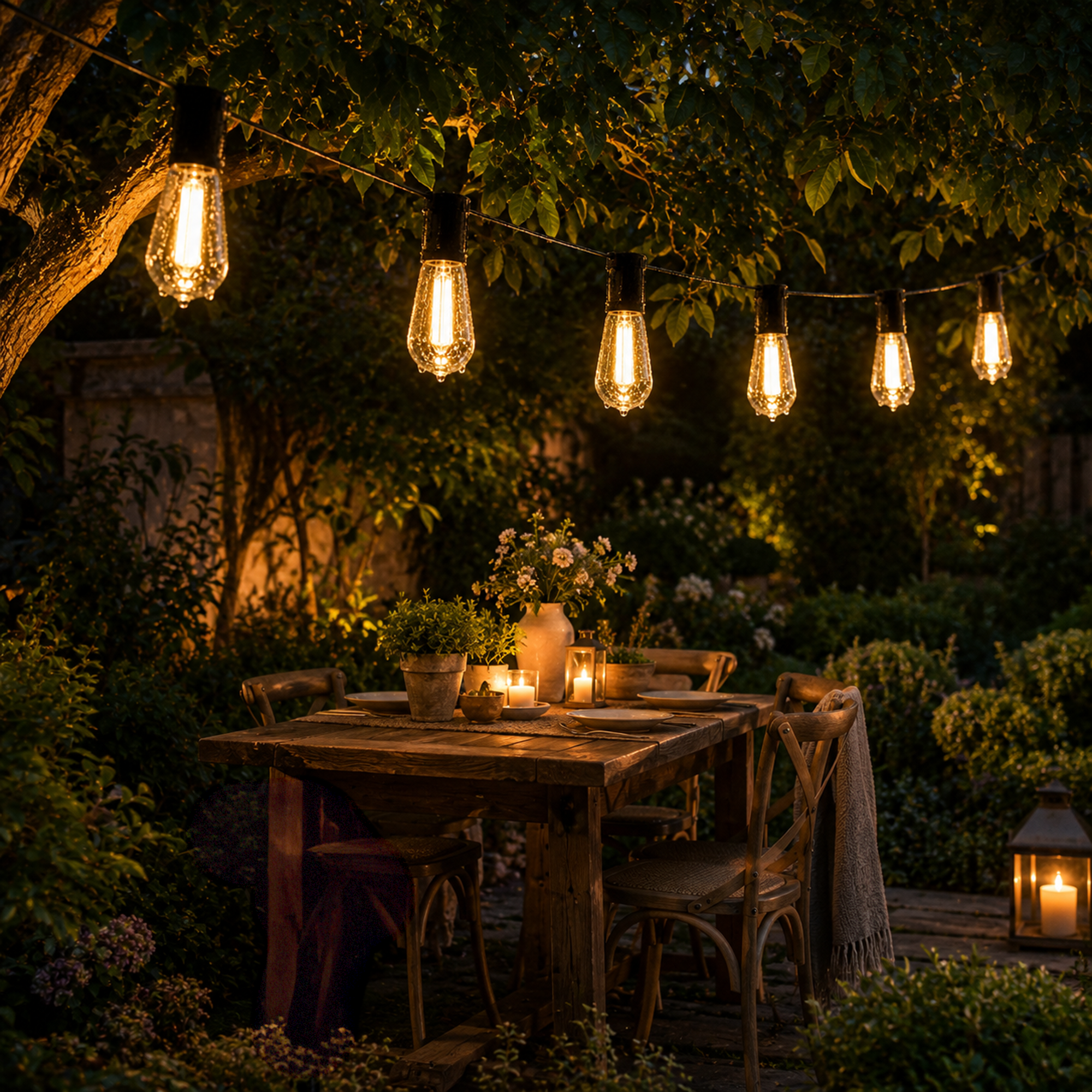 CampGlow Solar Lichterkette Garten | Wetterfest, warmweiß, ohne Strom