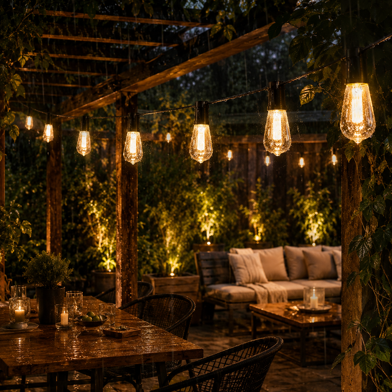 CampGlow Solar Lichterkette für Gartenparty | Wetterfest, warmweiß