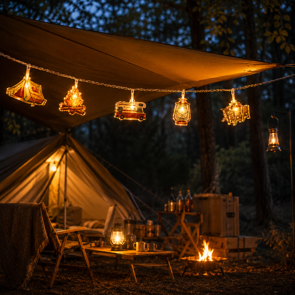 LED Lichterkette Campingmotiv – LagerGlanz