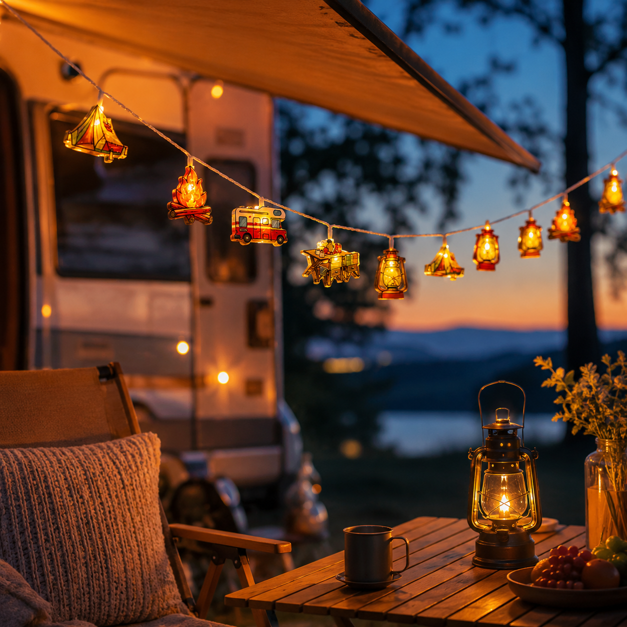 LED Lichterkette Campingmotiv – LagerGlanz