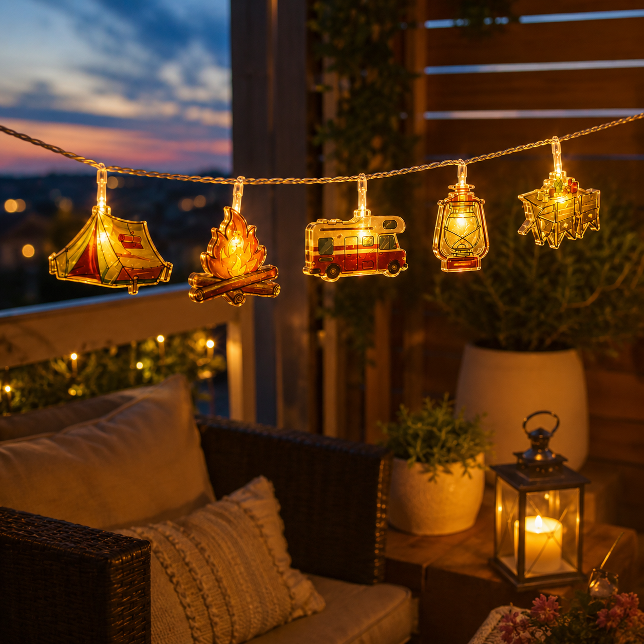 LED Lichterkette Campingmotiv – LagerGlanz