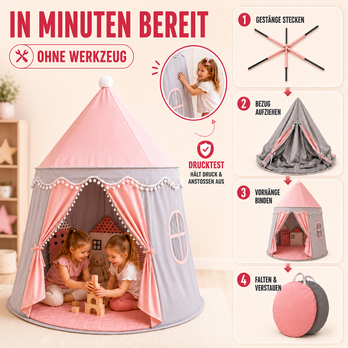 Nordspur | CastleNook Faltbares Kinder-Spielzelt