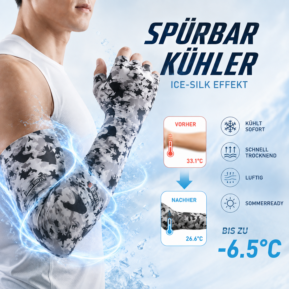 Nordspur | Coolaura Langarm-Kühlärmel